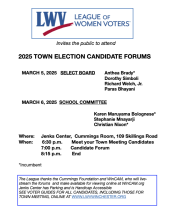 Poster Listing forum dates and candidates names