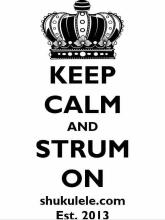 Shukulele logo keep calm and strum on est. 2013