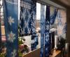 examples of shibori textiles hanging up to dry