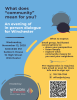 Publicity image for NFSJ is offering an in-person dialogue about "what community means to you."